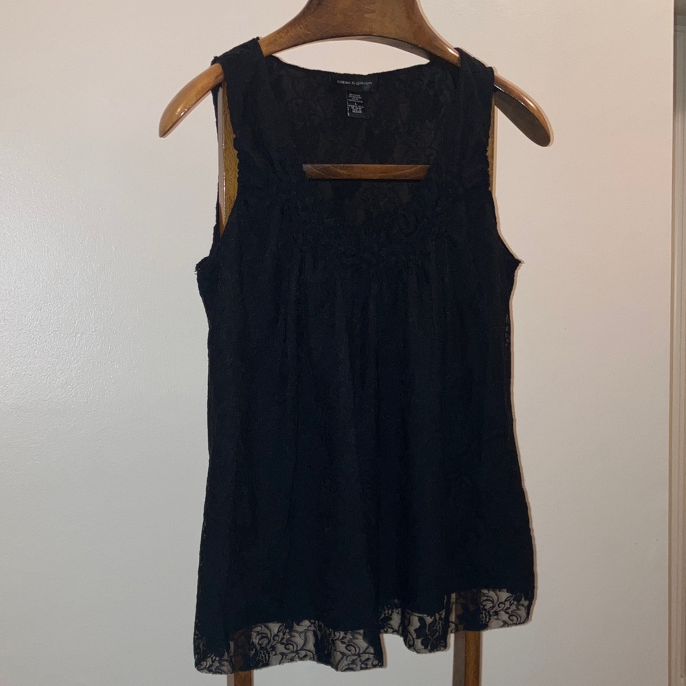 Cable & Gauge Black Lace Blouse